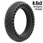 Pneu 8.5x2 Maciço Trotinete Eletrica Xiaomi Perfurado V2 PRETO