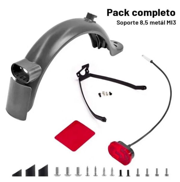 Guarda-lamas traseiro para Xiaomi + suporte metálico 8,5" (Kit Completo)