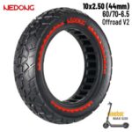 Pneu 10x2.5-6.5 - (44MM) Maciço Vermelho Trotinete Eletrica