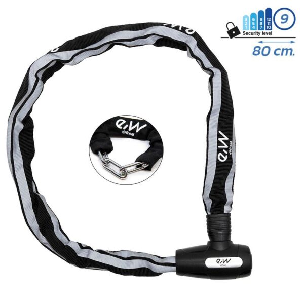 Cadeado de corrente EWLK018 com capa reflexiva