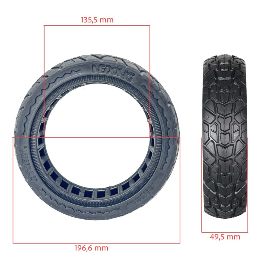 Pneu Maciço preta ultraleve 8,5x2 (versão offroad V2)