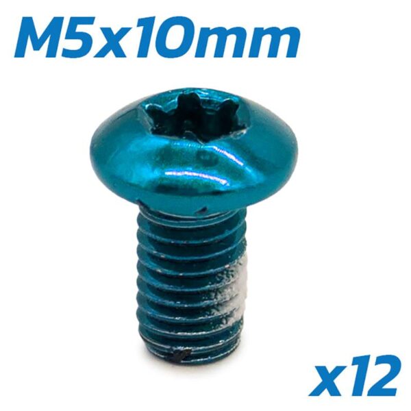 Parafuso azul M5x10 para discos de Travão - 12 peças